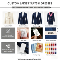 Ensemble de 2 pièces pour femmes, blazer structuré anti-rides avec broderie florale 3D, jupe midi, fabrication OEM ODM