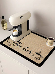 Super Absorbent Linen Table Mat Non-Slip Countertop Dining <strong>Kitchen</strong> <strong>Accessory</strong> Coffee Machine Diatom <strong>Mud</strong> Drainage Pad Soft Rubber - Product Image 2