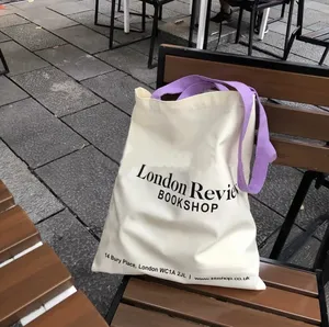 Sac de courses en toile de coton réutilisable, durable et écologique DLBZ, personnalisé et tendance, avec poignées en corde colorées - Product Image 6