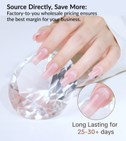 Base Coat Gel UV Transparent Brillant Diamant Marque Privée OEM, Adhérence Forte, Sans HEMA ni TPO, Pour Extension d'Ongles, Vente en Gros