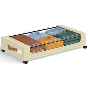 أحذية ملابس ، منظم بسعة كبيرة تحت السرير مع عجلات - Product Image 4