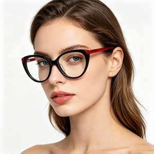 Monture de lunettes optiques œil de chat pour femmes, monture de lunettes de créateur en acétate, 3 couleurs, lunettes de mode pour femmes - Product Image 1