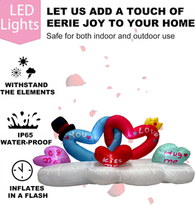Cœurs gonflables romantiques lumineux à LED de 1,80 m, étanches IP44, pour la Saint-Valentin, anniversaire de mariage, demande en mariage, fête - Product Image 5