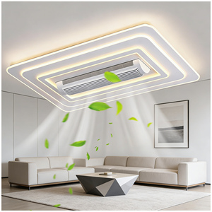 مروحة سقف حديثة مستطيلة بدون شفرات مع إضاءة LED قابلة للتعتيم، مصباح مروحة صامت غير مرئي لغرفة المعيشة وغرفة النوم - Product Image 1