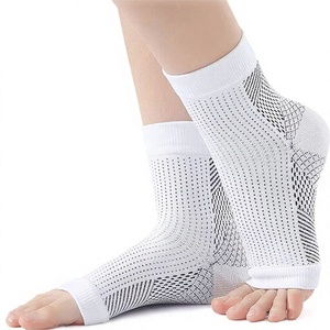Chaussettes de compression ouvertes à la cheville pour la course à <span class=keywords><strong>pied</strong></span>, antidérapantes en coton/polyester pour jeunes adultes, idéales pour l'export. - Product Image 1