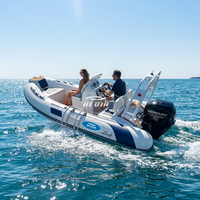Bateau pneumatique Hedia Small Dinghy Speed 390, coque en aluminium, Hypalon, coque en V profond, 13 pieds, bateau pneumatique à rames