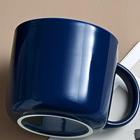 Tasses à lait d'avoine en porcelaine de grande capacité approvisionnement d'usine 16oz tasses à café en céramique colorées imprimées avec logo sur mesure