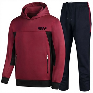 Side Zippered Pocket Men's Fitness Tracksuit With Customizable Adult Size Best Amazing Product Breathable Hoodie And Trouser <b>Set</b> - Product Image 1