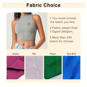 Logo Crop <b>Top</b> <b>Women</b> <b>Sexy</b> Sleeveless Slim High Neck Racerback Tank <b>Tops</b> Spandex Fitted Cropped Tights Crop Tank <b>Top</b> - Product Image 2