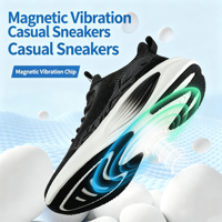 Chaussures de course noires en tricot pour hommes, style chaussette, respirantes, avec semelle blanche amortie, personnalisables OEM/ODM, vente en gros, directement de l'usine