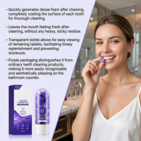 Sans logo, 30 comprimés de dentifrice correcteur de couleur saveur menthe, nettoyant, éclaircissant, blanchissant violet, OEM