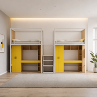 Lit superposé double moderne multifonctionnel avec armoire de rangement pour chambre d'enfant, d'adolescent ou d'appartement