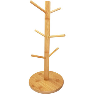 Soporte para Tazas de Bambú de 3 Niveles, Escurridor Redondo de Madera Natural, Secado Rápido, Organizador de Cocina - Product Image 5