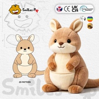 Boneka Kanguru Lucu Imut, Mainan Plush Kawaii, Hadiah Maskot Grosir Bersertifikat CE UKCA