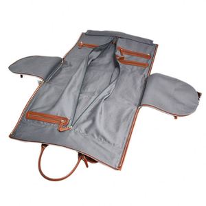 Muestra gratuita de bolsa de viaje multifuncional de lujo personalizada de PU y nailon para guardar ropa, trajes y prendas de vestir. - Product Image 5