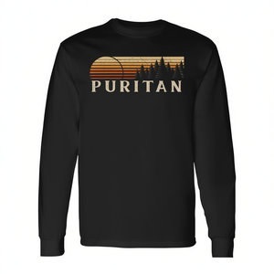T-shirt a maniche lunghe Puritan Vintage Evergreen Sunset Retro - Product Image 2