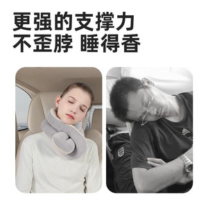 หมอนรองคอรูปตัวยูเมมโมรี่โฟมแบบพกพาสำหรับใช้ในสำนักงานเครื่องบิน - Product Image 3