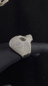 Bague Crâne Sertie de Diamants Premium pour Hommes, Argent Sterling 925, Bijoux Hip Hop pour Usage Quotidien, Tenue de Soirée et Style Rap - Product Image 6
