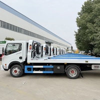 Offres Spéciales camion de naufrageur de faible puissance de Dongfeng 3ton 4ton capacité nouvelle plate-forme à plat de corps système hydraulique manuel diesel