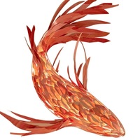 Sculpture de poisson Koi impérial, lustre LED, luminaire suspendu artistique moderne, série pour hôtel de luxe, hall, restaurant, villa, décoration