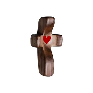 Croix de prière de poche en bois d'olivier et de noyer, croix à pouce, cadeau en bois d'olivier - Product Image 1