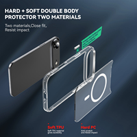Étui de protection transparent magnétique sans fil en TPU PC de haute qualité, résistant aux chocs et au jaunissement pour 17 Air/Pro Max