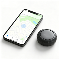 Traceur GPS Bluetooth compact et discret, format pièce, anti-perte, application iOS, sans carte SIM, étanche 1 an, enregistrement de trajet, positionnement de véhicule