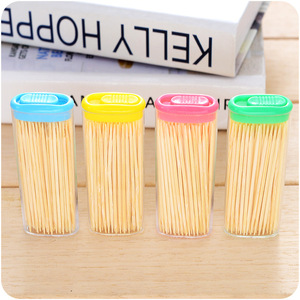 Bamboo Toothpicks <b>Portable</b> Lighter Shape 80-100 Pcs Per Pack Travel Use - Product Image 1