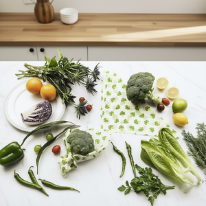 Beeswax <b>Wrap</b> Set 5 Pieces Onion Lemon Design 13x13 Cm Reusable Food Cover For Fresh Produce Storage - Product Image 3