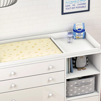 Table à langer blanche pour bébé, commode à 5 tiroirs, commode de chambre d'enfant