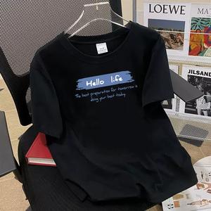 Summer Cotton Black Unisex Short Sleeve Outdoor Sport Round Neck Tee Tops Custom logo Plain <strong>T</strong> <strong>Shirt</strong> - Product Image 6