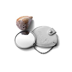 Zinc Alloy Vanity Luxury Diamond Mini Small Hand Leather Compact Makeup Pocket Mirror - Product Image 5