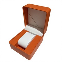 Boîte à montres haut de gamme en cuir PU avec couvercle rabattable – Modèle PU098 – Estampage à chaud et gaufrage – Meilleure vente sur Douyin