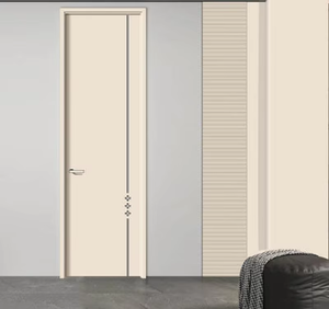 Style moderne haut de gamme Utilisez les appartements d'hôtel pour les chambres intérieures-Portes en dalles Modèles de porte principale en bois Porte en PVC - Product Image 1