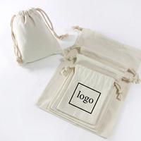 Sacs de courses en coton biologique personnalisables avec cordon de serrage, design recyclable, logo écologique imprimé à l'écran pour les promotions