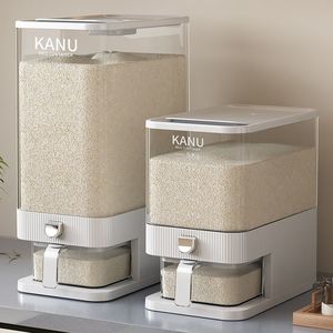 Rice Bucket - Automatic Press-Type Rice Dispenser, Household Insect-Proof, Moisture-Proof, Sealed Rice Storage Container, <b>Large</b> - Product Image 2
