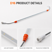 Luminaire LED tubulaire commercial pour volailles, haute qualité, longue durée de vie, 48V, dimmable, étanche IP67, solution d'éclairage pour fermes
