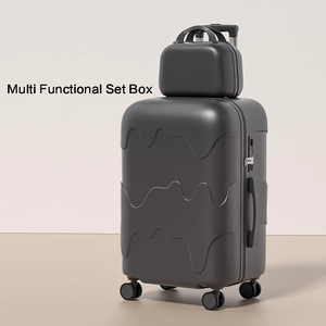 JX 20 polegadas Multi Funcional Caixa Combinação Spinner Carry-On Bagagem 360 Graus Spinner Rodas ABS + PC Material TSA Bloqueio Suave - Product Image 6