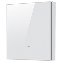 Interrupteurs muraux intelligents UEMON pour la maison, avec application Tuya, Wi-Fi, grand panneau en verre trempé, bouton poussoir, compatibles N+L
