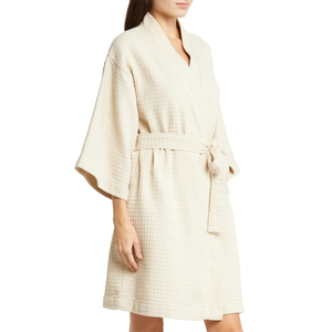 <span class=keywords><strong>Peignoir</strong></span> absorbant en coton éponge gaufré pour femmes Super doux unisexe <span class=keywords><strong>de</strong></span> luxe hôtel Spa <span class=keywords><strong>Peignoir</strong></span> pour femmes - Product Image 2