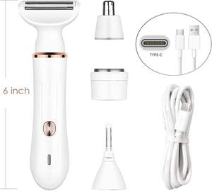 Rasoir électrique tondeuse 4 en 1 Rasoirs indolores pour le corps et épilateur facial Kit d'<span class=keywords><strong>épilation</strong></span> pour le visage, le nez, les <span class=keywords><strong>sourcils</strong></span> et le bikini - Product Image 2