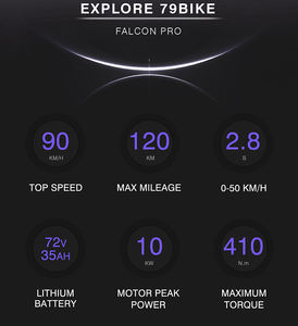 <span class=keywords><strong>Moto</strong></span> électrique à suspension intégrale, autonomie de 120km, 79, 72V, 8500W, <span class=keywords><strong>moto</strong></span> Falcon Pro - Product Image 4