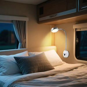 Lámpara de Lectura de Cabecera para Autocaravana o Barco, 12 V CC, Lámpara de Pared de Bajo Voltaje para Dormitorio, Foco Flexible con Manguera, Cargador USB para Autocaravana - Product Image 4