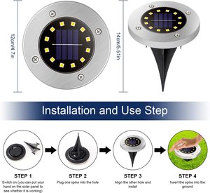 <span class=keywords><strong>Luz</strong></span> Solar de 16 Leds <span class=keywords><strong>para</strong></span> Exteriores, Foco de Suelo <span class=keywords><strong>para</strong></span> Jardín, Camino y <span class=keywords><strong>Patio</strong></span> - Product Image 6