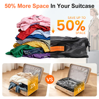 Sacs de voyage sans air durables personnalisés en usine, sacs de compression sous vide imperméables et réutilisables pour valises de voyage