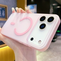 Funda Magnética Transparente Mate Ultrafina para iPhone 17 Air 16 15 14 13 12 11 Pro Max XR XS, Resistente a Impactos, Carga Inalámbrica, Carcasa Rígida de PC