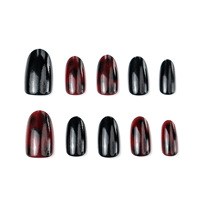 30 pièces de faux ongles à presser, motif léopard ovale, faits à la main, marron, luxe léger, pré-conçus, vente en gros
