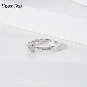 Starsgem 1.03ct 4,5mm redondo corte brillante laboratorio crecido diamante 18K Oro Blanco clásico Unisex solitario anillo de compromiso - Product Image 4