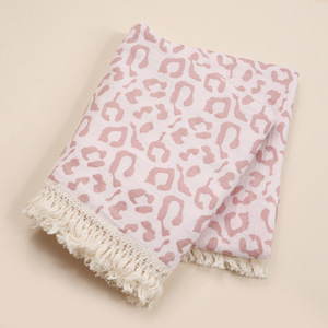 ผ้าห่มตกแต่งห้องสำหรับเด็กผ้าห่มผ้าฝ้ายสองชั้นผ้าโปร่งแต่งพู่สำหรับเด็กทารก - Product Image 2