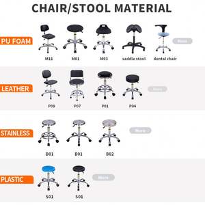 Laboratoriumkruk rond leer ESD verstelbare hoogte draaibaar modern op wielen voetring school natuurkunde industriële werkplaats tandheelkunde - Product Image 6